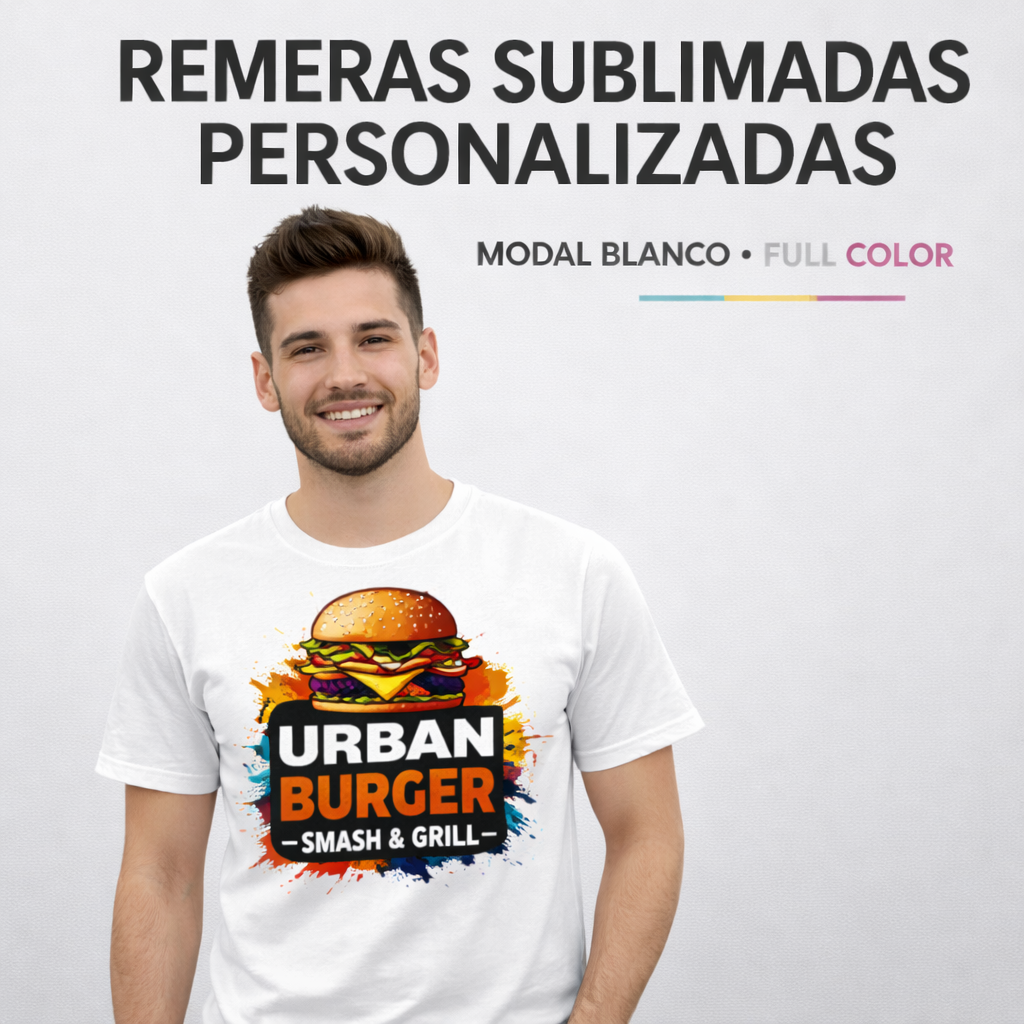remera sublimada con hamburguesa