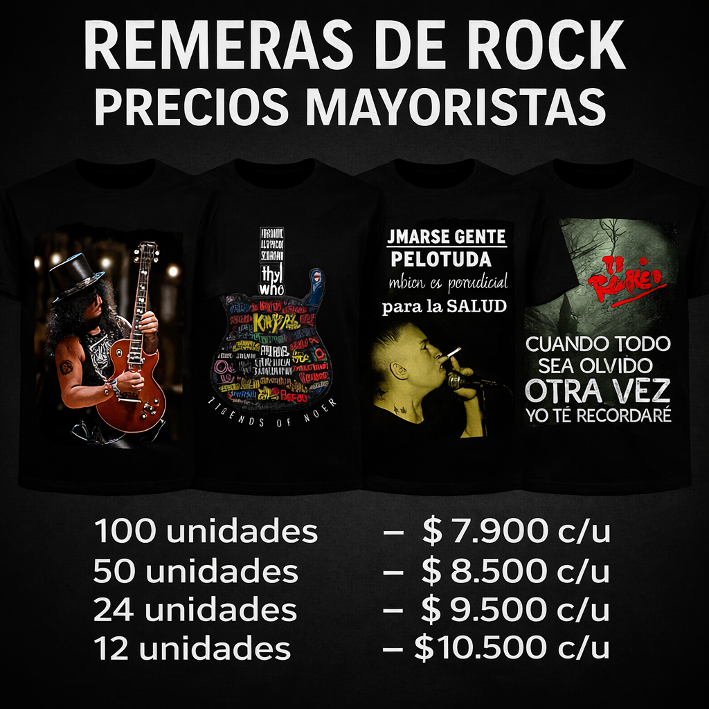 Remeras de Rock por Mayor - Imagen 2